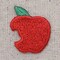 Set of 3, Red Apple with Missing Bite, Embroidered, Iron on Patch